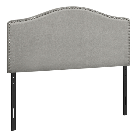 MONARCH SPECIALTIES Bed, Headboard Only, Full Size, Bedroom, Upholstered, Linen Look, Grey, Transitional I 6013F